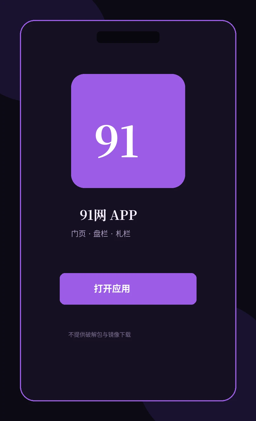 91网APP界面示意